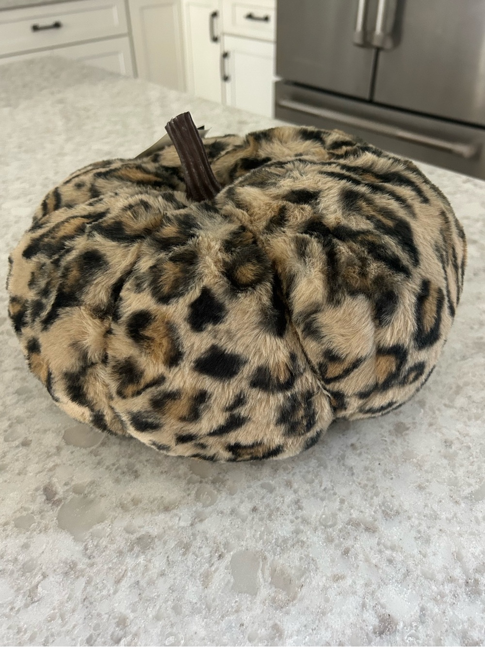 “New” Rachel Zoe Leopard Print Faux Fur Pumpkin Pillow in Brown and Black
